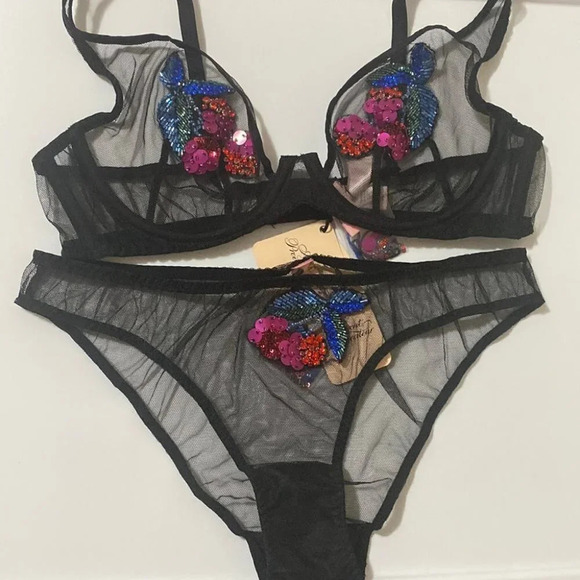 Agent Provocateur Nabina Black 2-piece Set: Bra 36B/ Brief AP3 Medium - Picture 9 of 12